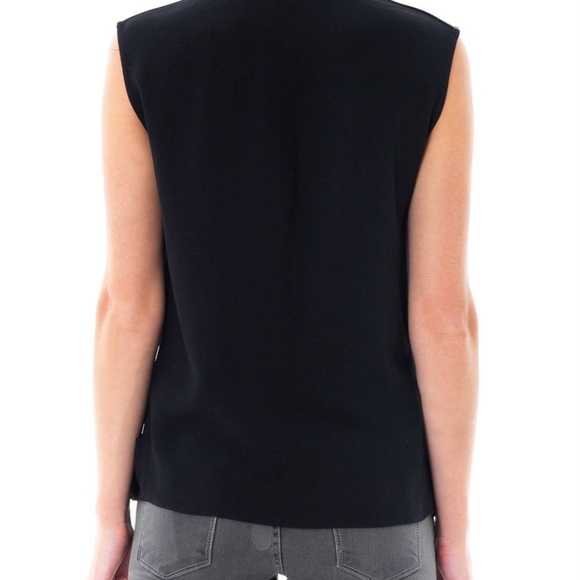 HELMUT LANG Morse Draped Leather Top NWT Sz L Retail $320 - Picture 3 of 8